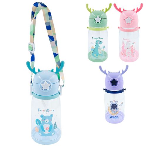 Garrafa Infantil Alce C/ Alça 580ml em Plástico Kehome
