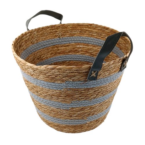 Cesto C/ Alça Redondo 33x28cm em Fibra Natural Paramount