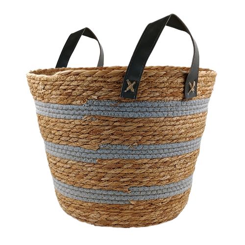 Cesto C/ Alça Redondo 33x28cm em Fibra Natural Paramount