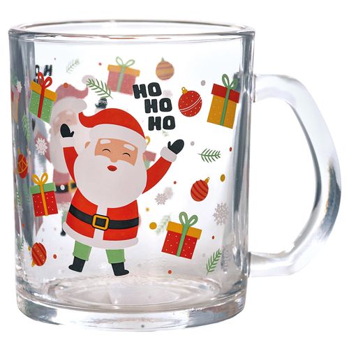 Caneca Natalina Ho Ho Ho 320ml em Vidro Fartex