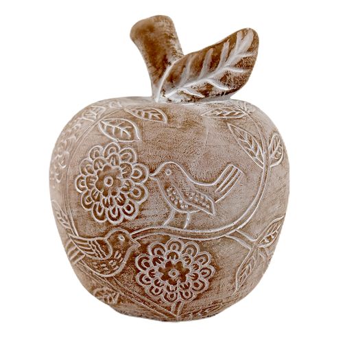 Escultura Maça Decorativa 15cm em Cimento Mai Home