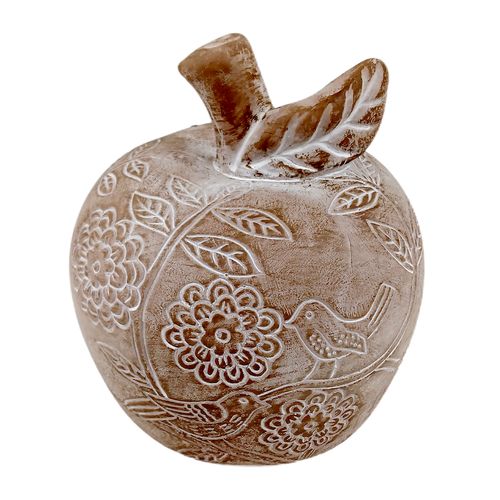 Escultura Maça Decorativa 15cm em Cimento Mai Home