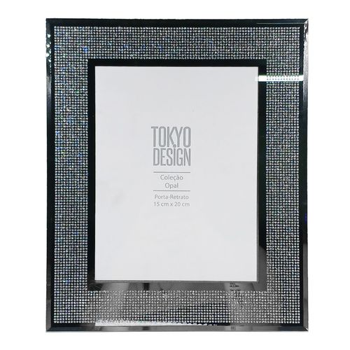 Porta Retrato Decorativo Diamante 15x20cm em Vidro Tokyo Design
