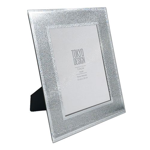 Porta Retrato Decorativo Diamante 15x20cm em Vidro Tokyo Design
