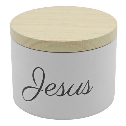Lata Decorativa Jesus 230ml em Metal Freecom
