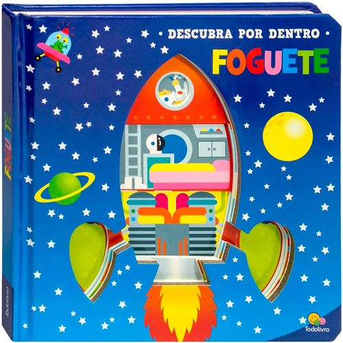 Livro Descubra Por Dentro Foguete 19cm em Papel Todo Livro