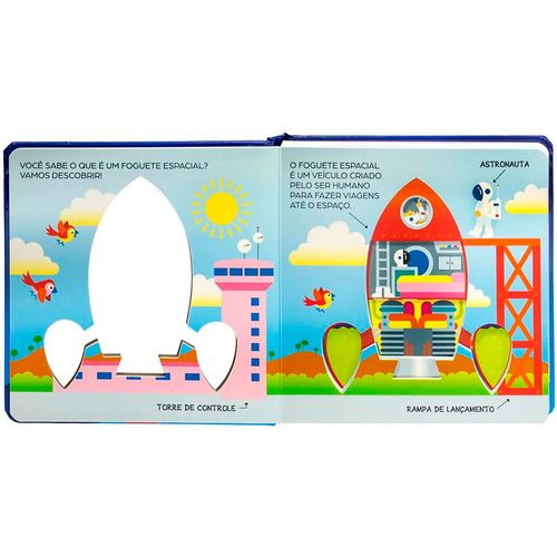 Livro Descubra Por Dentro Foguete 19cm em Papel Todo Livro