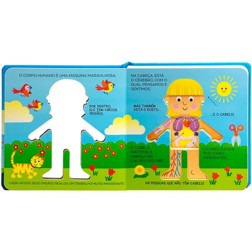 Livro Descubra Por Dentro Do Corpo Humano 19cm em Papel Todo Livro