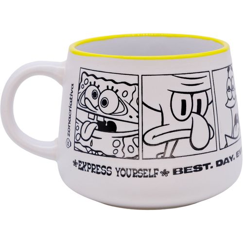 Caneca Bob Esponja Moma  500ml em Cerâmica Zona Criativa