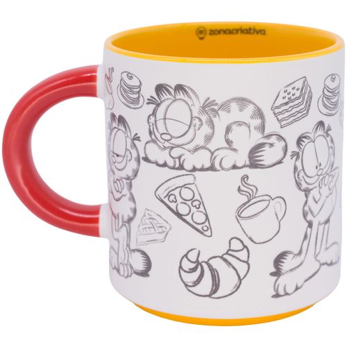 Caneca Garfield 500ml em Cerâmica Zona Criativa