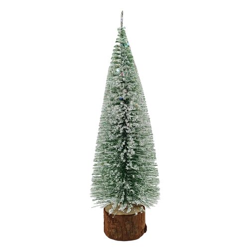 Mini Árvore De Natal Neve 24cm em Plástico Bela Flor