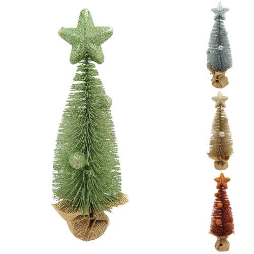 Mini Árvore De Natal Glitter 28x10cm em Plástico Bela Flor