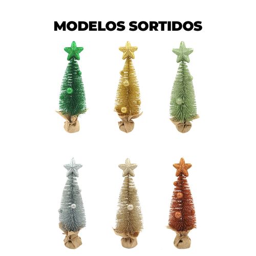 Mini Árvore De Natal Glitter 28x10cm em Plástico Bela Flor