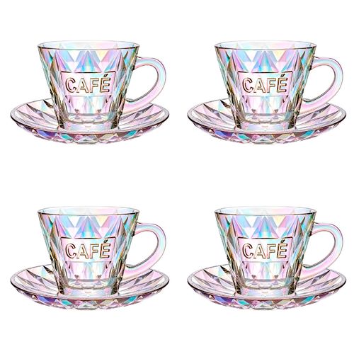 Jogo de Xicaras Memory 8 Peças 80ml em Vidro Hauskraft