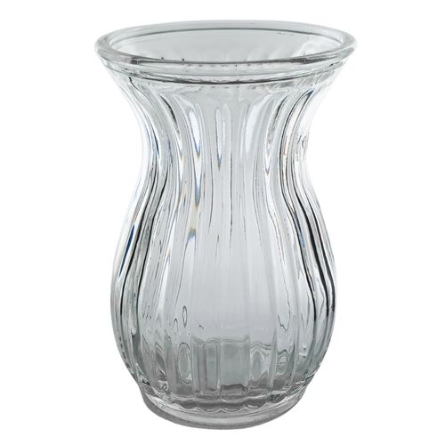 Vaso Canelado Decorativo 17x7cm em Vidro Lyor