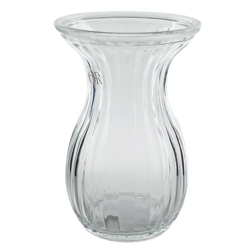 Vaso Canelado Decorativo 14x7cm em Vidro Lyor
