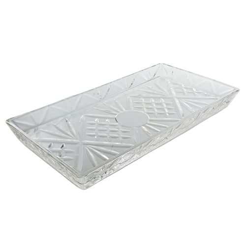Bandeja Decorativa 27x14cm em Vidro Freecom