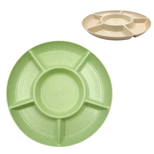 Petisqueira 6 Divisórias 28cm em Bambu Ecologico Kehome