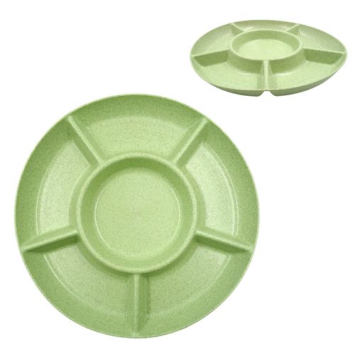 Petisqueira 6 Divisórias 28cm em Bambu Ecologico Kehome