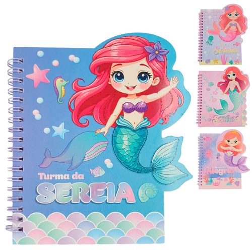 Caderno Turma Da Sereia 12x17cm 58 Folhas em Papel Dcarte