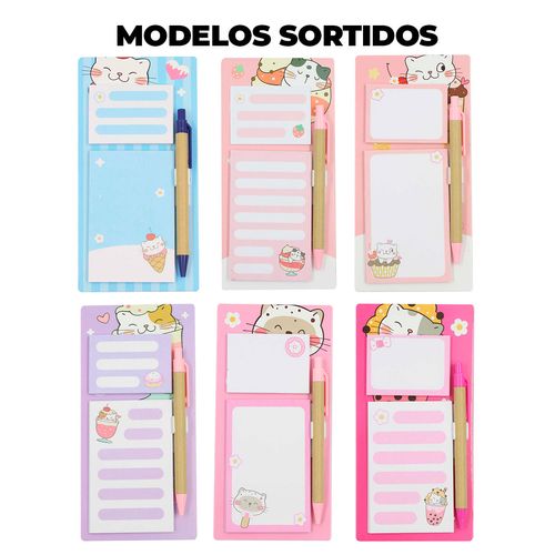 Bloco de Anotação Gatinho C/ Caneta 9,8x20cm em Papel Interponte