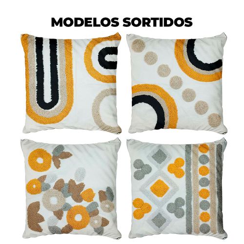 Capa P/ Almofada Bordada 45x45cm em Poliéster Interponte