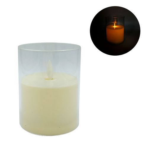 Vela Led Decorativa 7,5x7,7x10cm em Plástico Dcarte