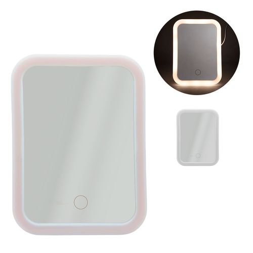 Espelho de Mesa Retangular LED 20cm em Plástico Imporiente