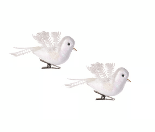 Enfeite Natalino Pássaro C/ Glitter 9x3,5cm em Plástico Fartex