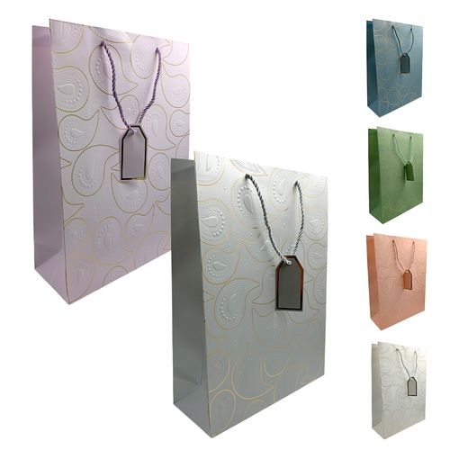 Sacola Paisley P/ Presente 42x12cm em Papel Amigold