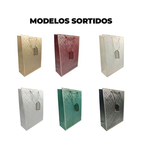 Sacola P/ Presente Diamante 42x12cm em Papel Amigold