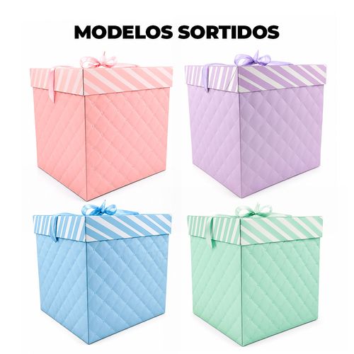 Caixa P/ Presente 22x22cm em Papel Amigold
