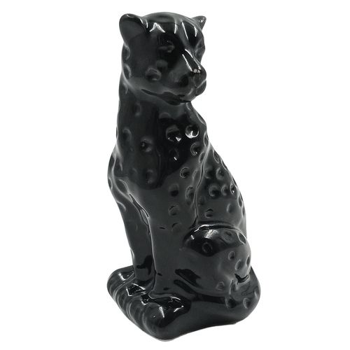 Estátua Leopardo Decorativo 13cm em Porcelana Interponte