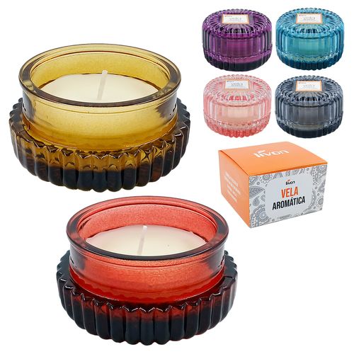 Vela Aromática Luxo 8x6cm em Vidro Livon