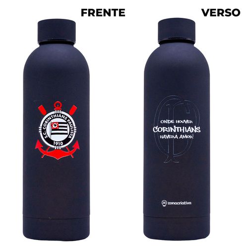 Garrafa Térmica Max Corinthians 500ml em Aço Inox Zona Criativa