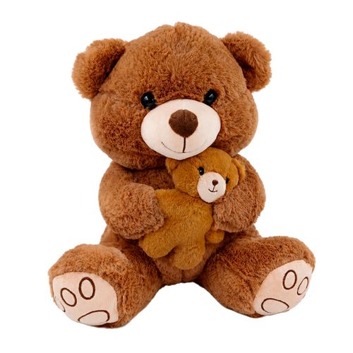 Urso de Pelúcia C/ Filhote 33cm em Poliéster Fizzy