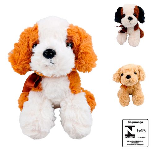 Cachorro de Pelúcia 19cm em Poliéster Fizzy