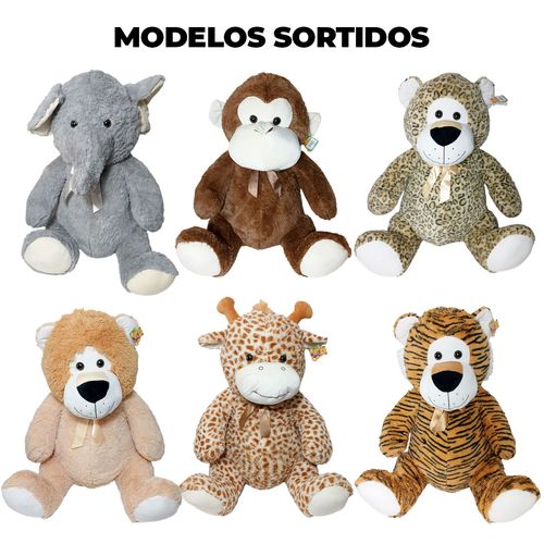 Animais Diversos de Pelúcia 70cm em Poliéster Fizzy