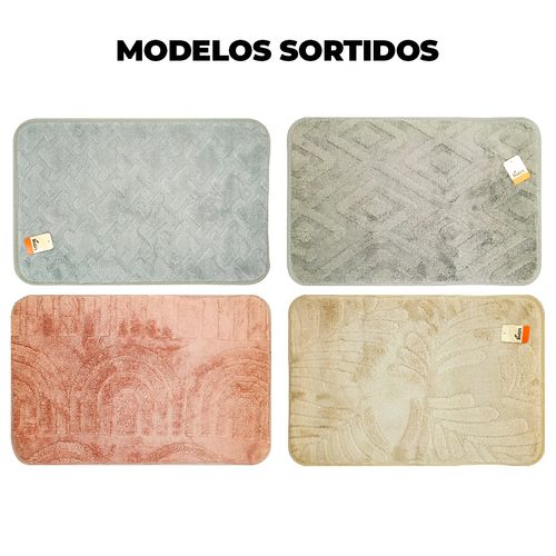 Tapete Antiderrapante Retangular 60x40cm em Poliéster Livon