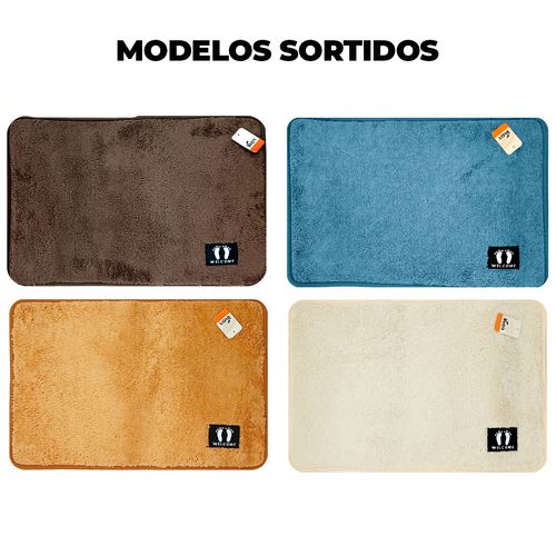 Tapete Antiderrapante Retangular 60x40cm em Poliéster Livon