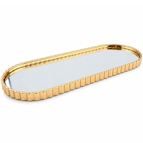 Bandeja Espelhada 30x12cm em Vidro Interponte