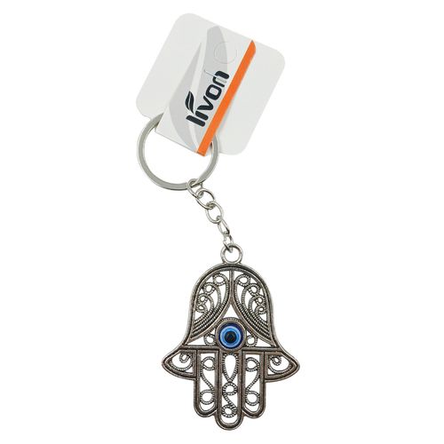 Chaveiro Mão de Fátima 10cm em Metal Livon