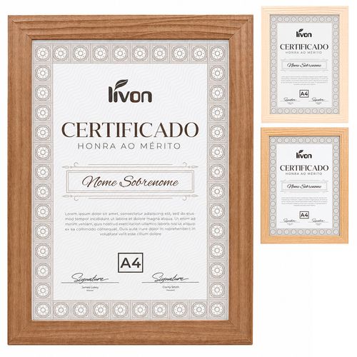 Porta Retrato Certificado A4 em Plástico Livon
