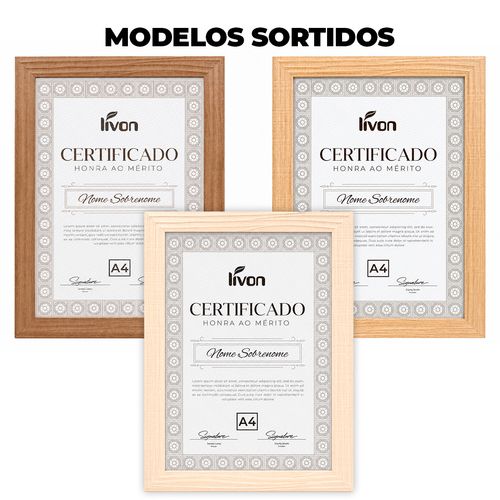 Porta Retrato Certificado A4 em Plástico Livon