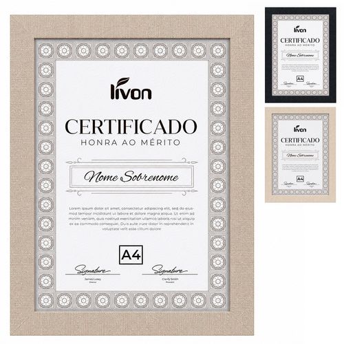 Porta Retrato Certificado A4 em Plástico Livon