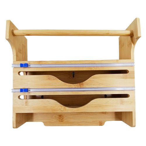 Suporte Porta Rolos C/Cortadores 3 em 1 em Bambu Kehome