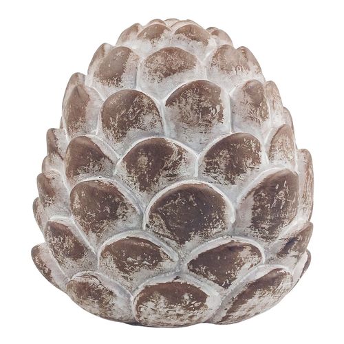 Escultura Pinha Decorativa 15cm em Concreto Mai Home
