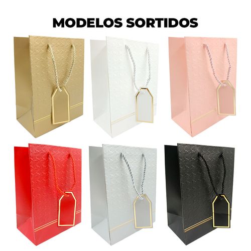 Sacola P/ Presente  23x10cm em Papel Amigold