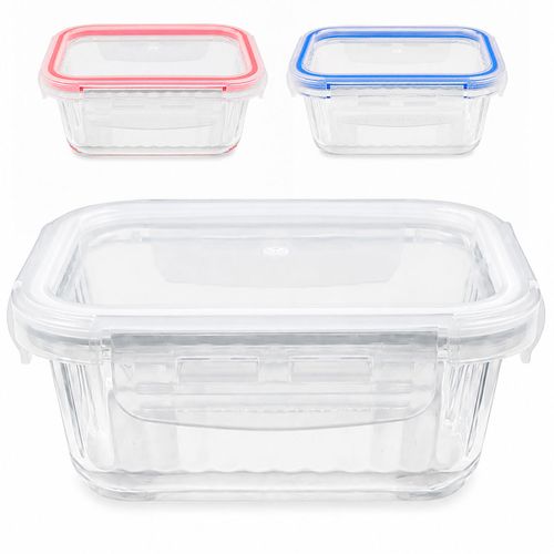 Pote Retangular Hermético 370ml em Vidro Essecial Comércio