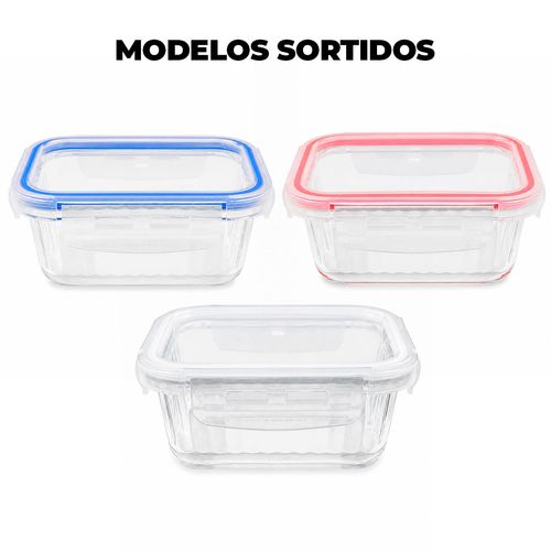 Pote Retangular Hermético 370ml em Vidro Essecial Comércio